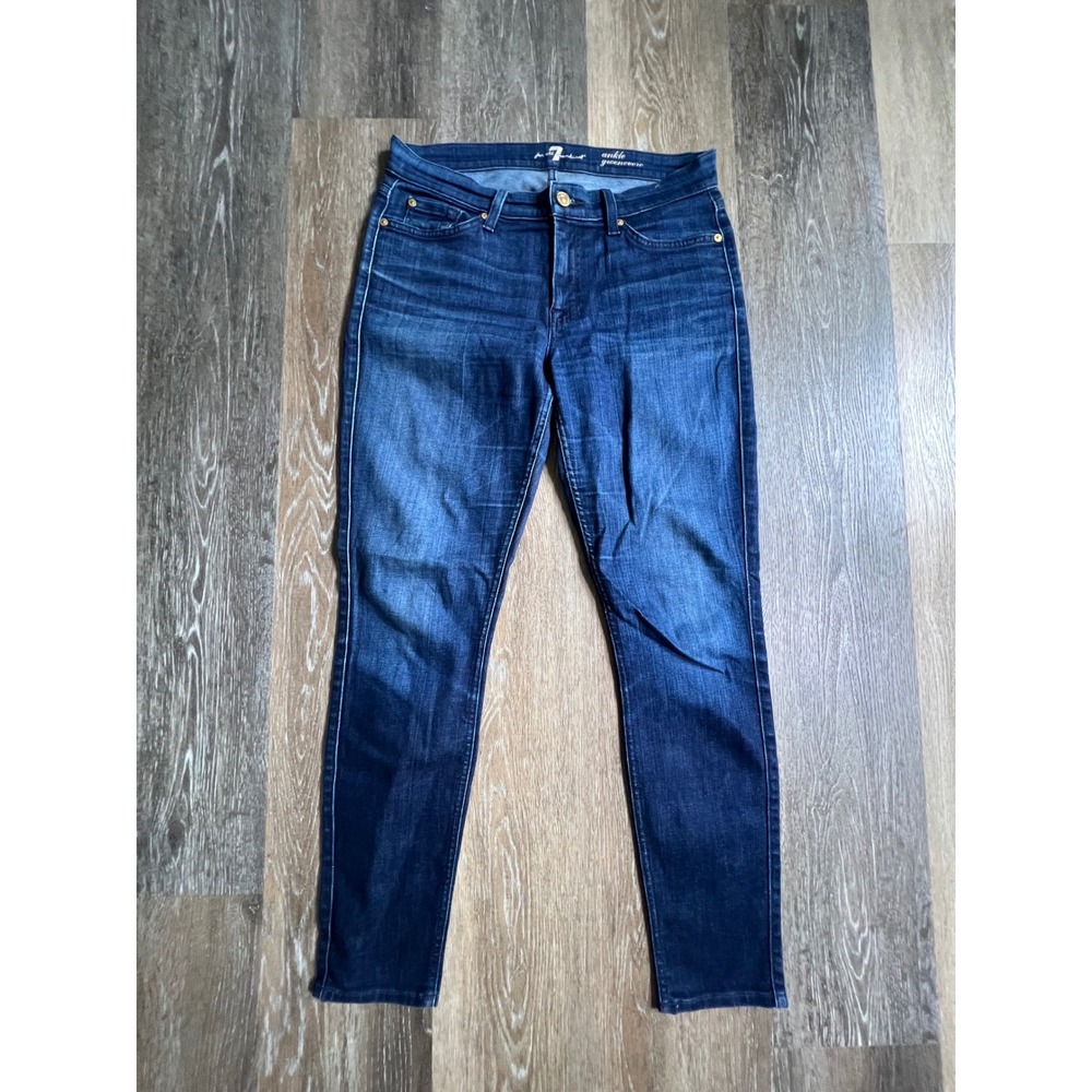 7 For All Mankind Gwenevere Jeans Womens 28 Blue Ankle Skinny Stretch Indigo